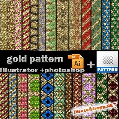 Gold Patterns for Photoshop and Illustrator