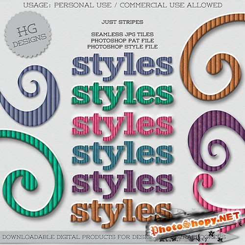 Just Stripes Photoshop ASL Styles