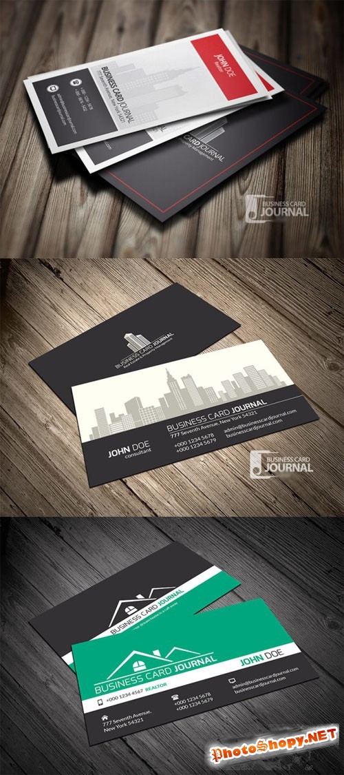 3 Real Estate Business Card Templates PSD