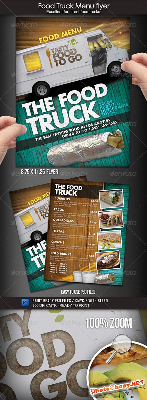 GraphicRiver - Food Truck Menu Flyer 1700119