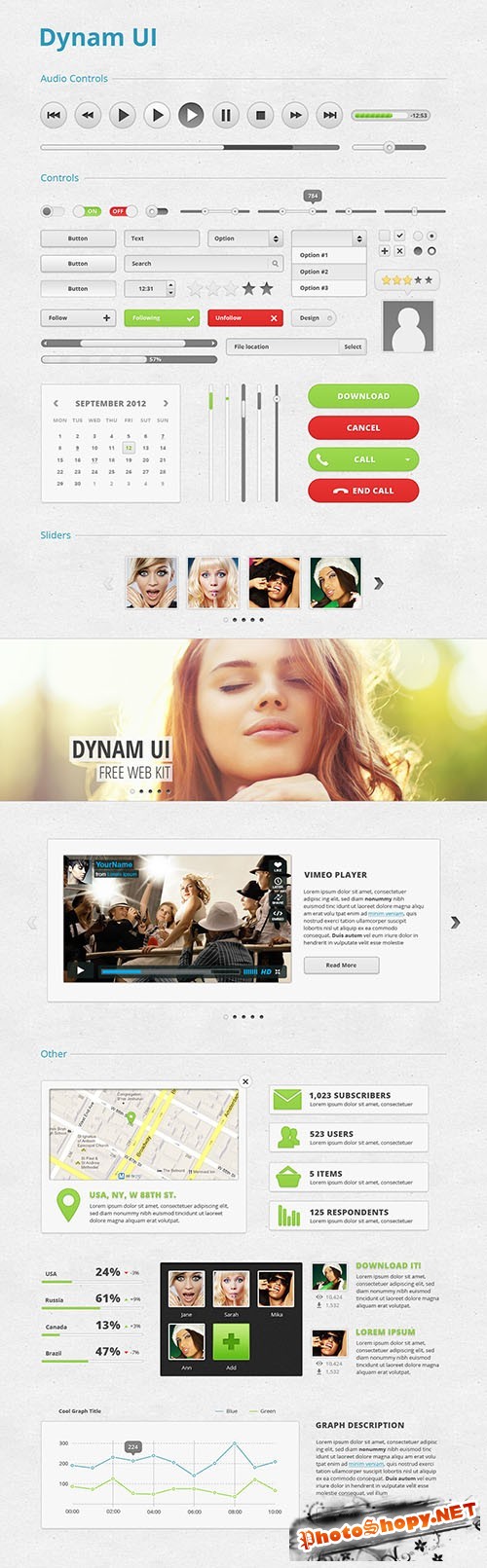 Incredibly User Interface Kit PSD Template