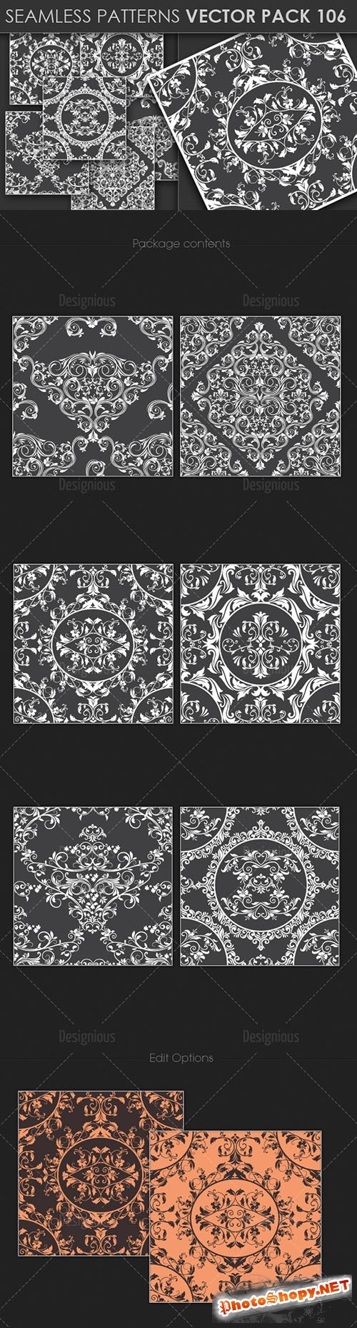 Seamless Patterns Vector Pack 106
