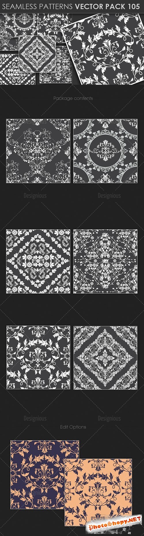 Seamless Patterns Vector Pack 105