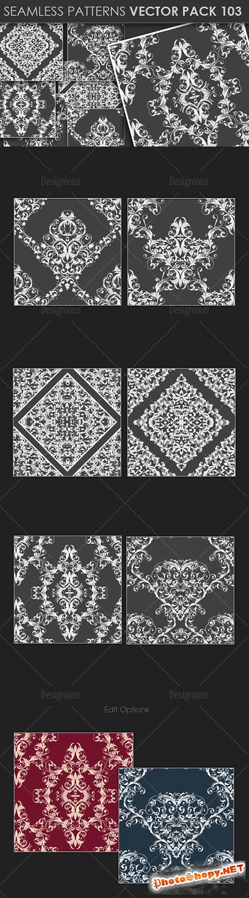 Seamless Patterns Vector Pack 103
