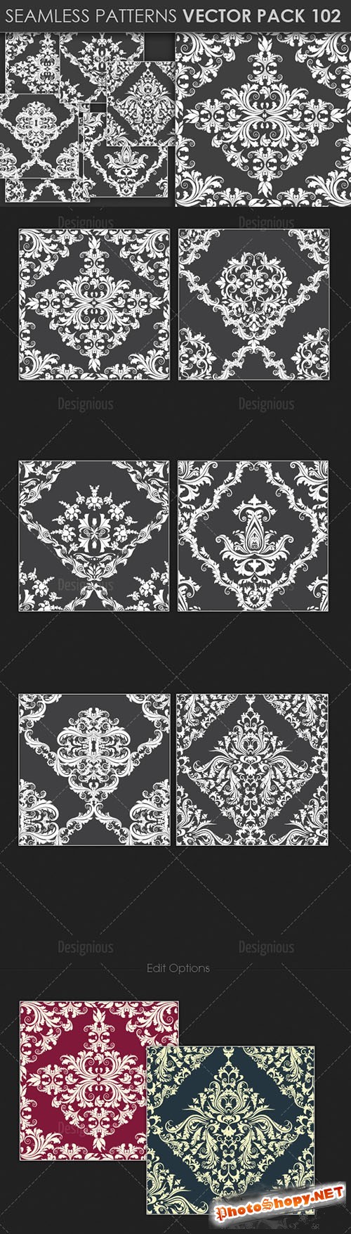 Seamless Patterns Vector Pack 102