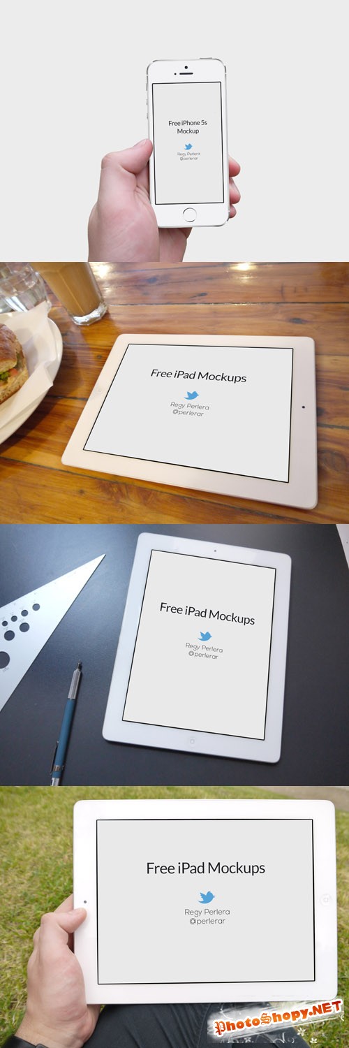 iPad and iPhone 5s Mockups Templates PSD