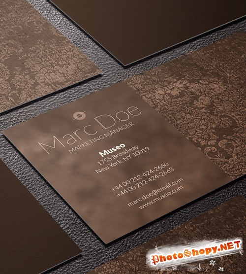 Brown Vintage Business Card Template PSD