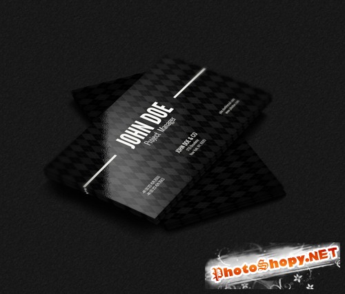 Black Stylish Business Card PSD