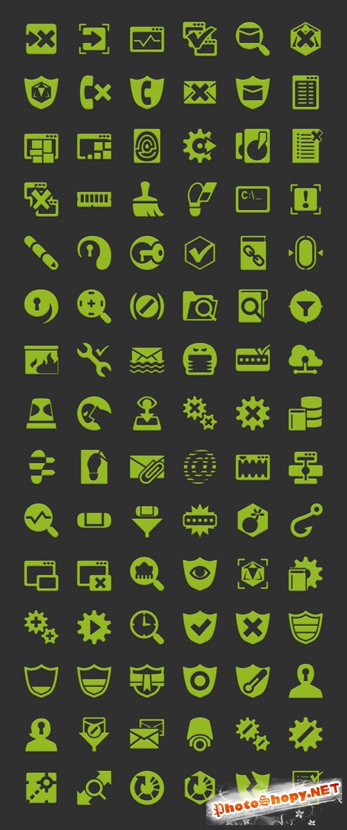 Android Security Icon Set PSD