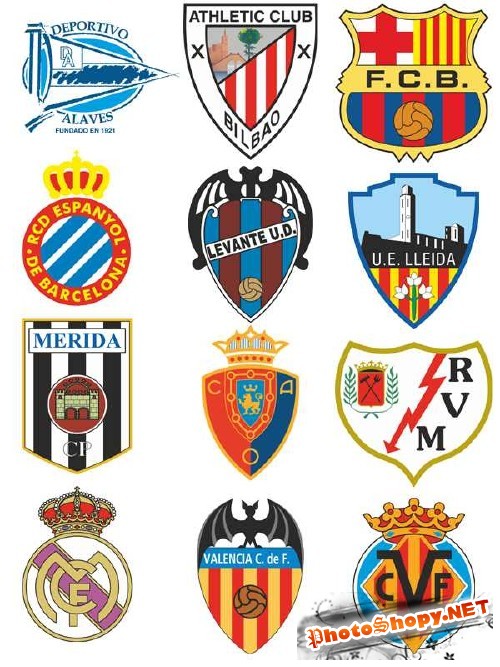 Иконки футбольных команд испании