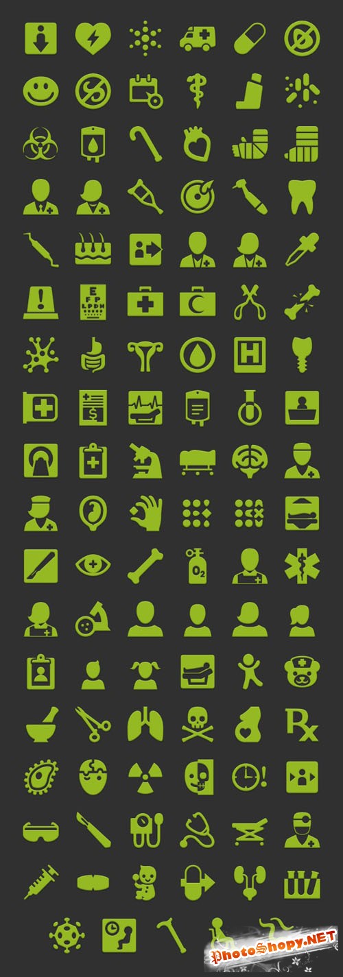 Android Medical Icons Set PSD