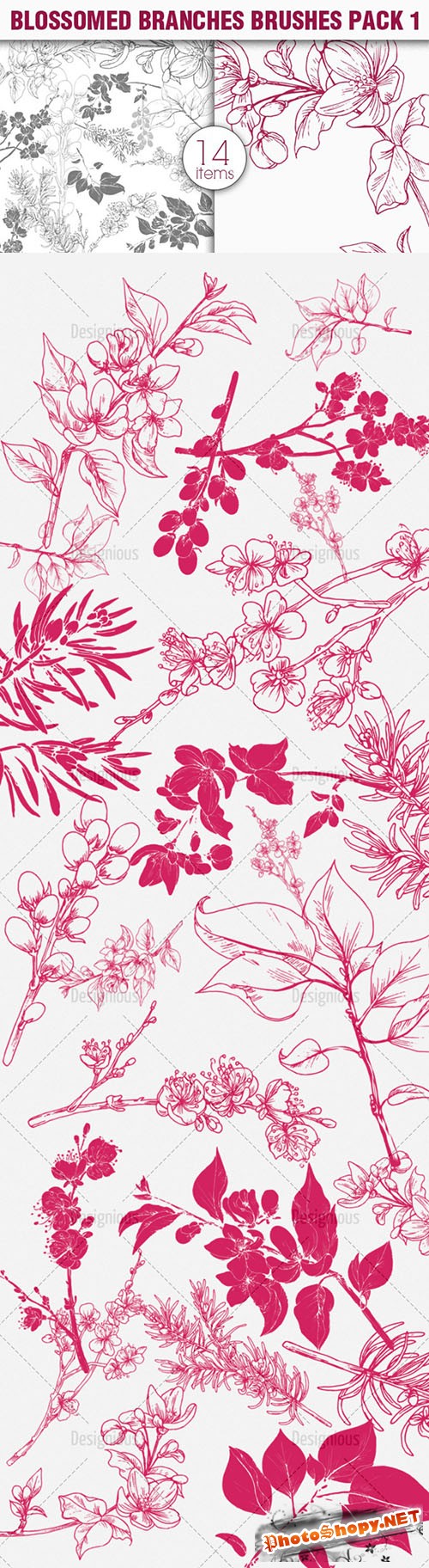 Blossomed Branches Photoshop Brushes Pack 1