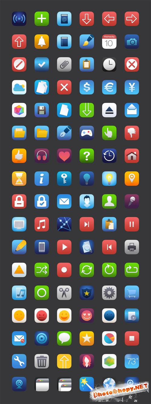 Ios 7 App Style Icon Set PSD