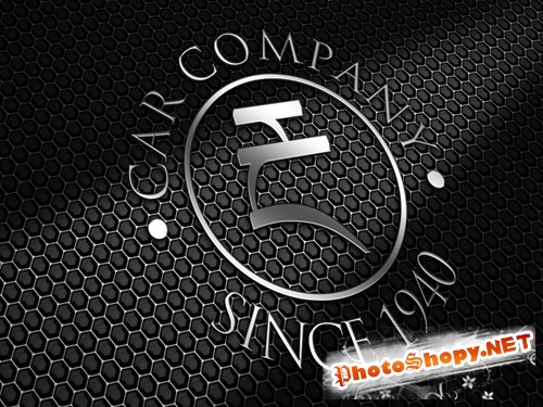 Metalic Logo Mockup Template PSD
