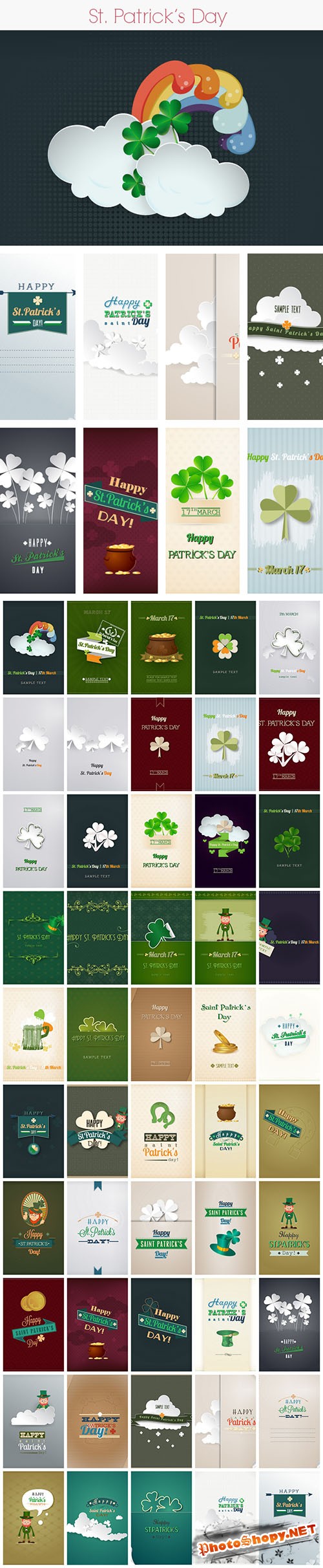 50 St. Patrick's Day Vector Illustrations Bundle