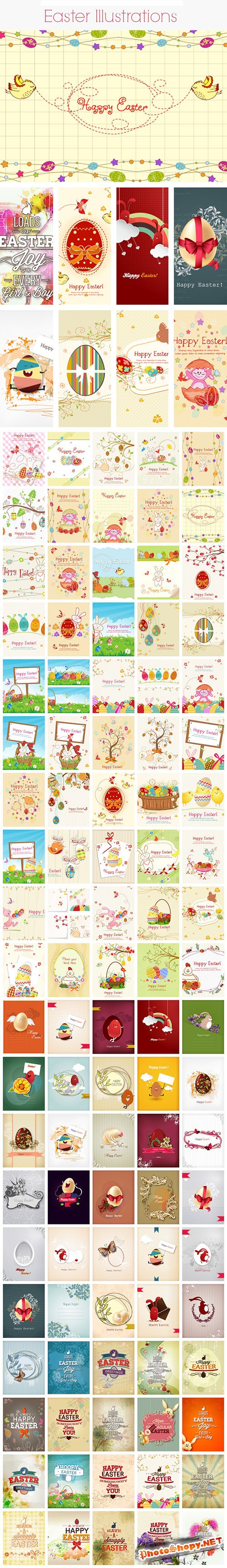 100 Easter Vector Illustrations Bundle