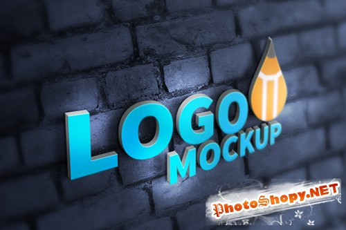 3 Logo Mock-up Template PSD