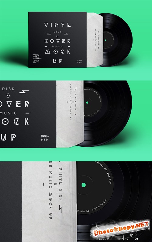Vinyl Record and Cover Presentation Mock-up