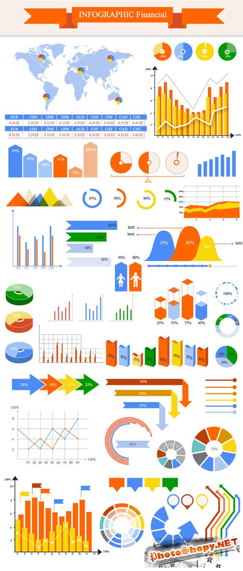 Infographic Financial Vector Illustrations