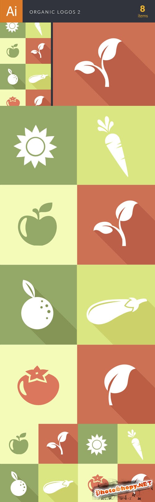 Organic Logos Vector Illustrations Pack 2