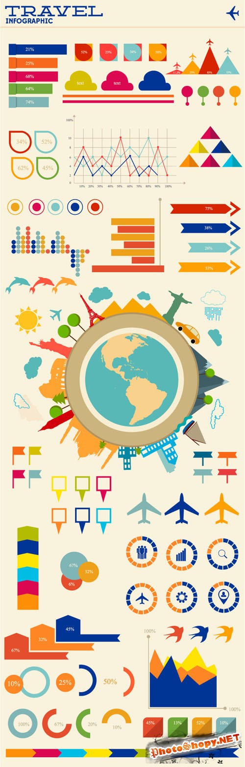 Travel Infographic Vector Illustrations