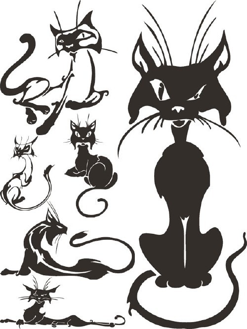 Мартовские Коты черно-белые (подборка клипарта)