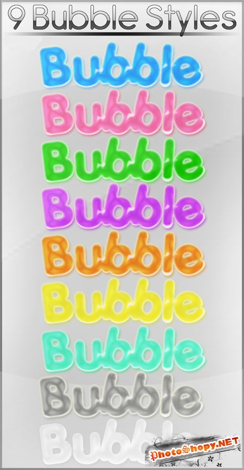 9 Colourful Bubble Photoshop Styles