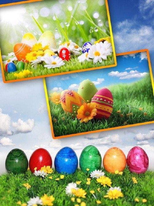 Пасхальные яйца, корзинки и кролики (подборка изображений)