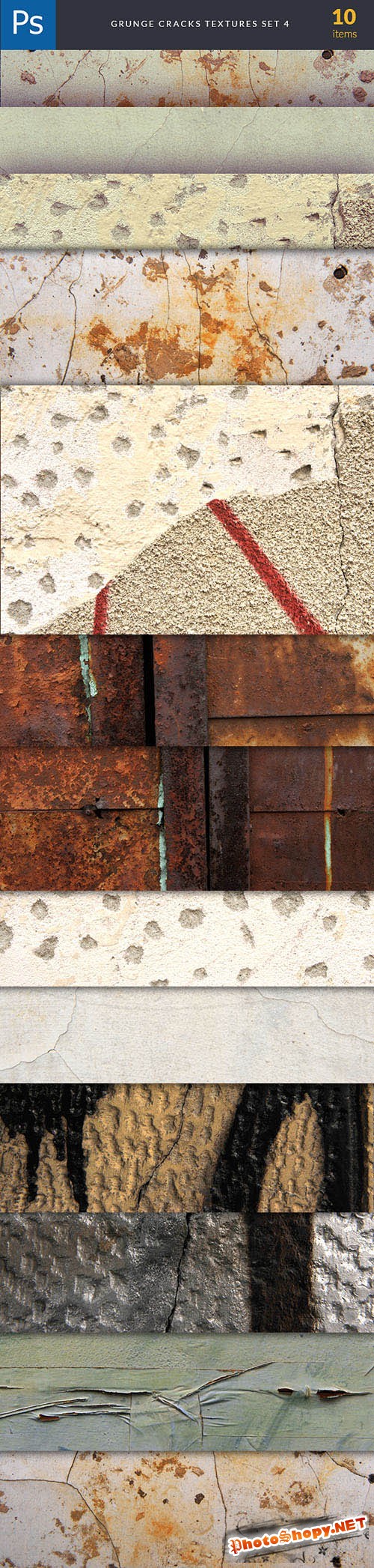 Grunge Cracks Background Textures Set 4