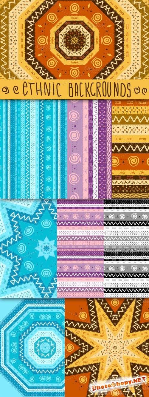 Ethnic African Seamless Background Vector Templates