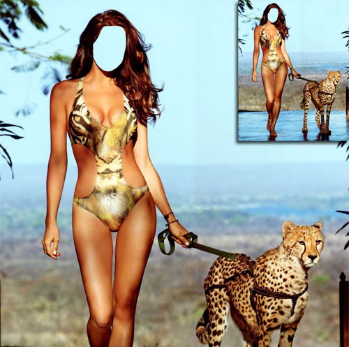 Шаблон женский - Прогулка с ягуаром