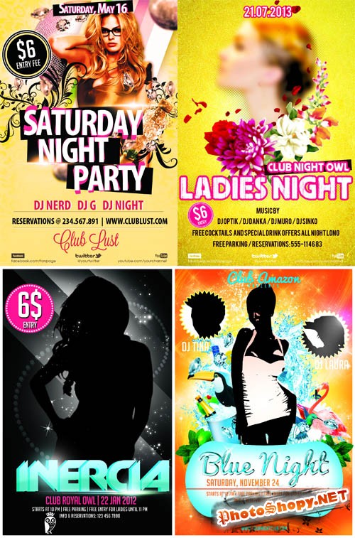 4 Ladies Night Club Posters