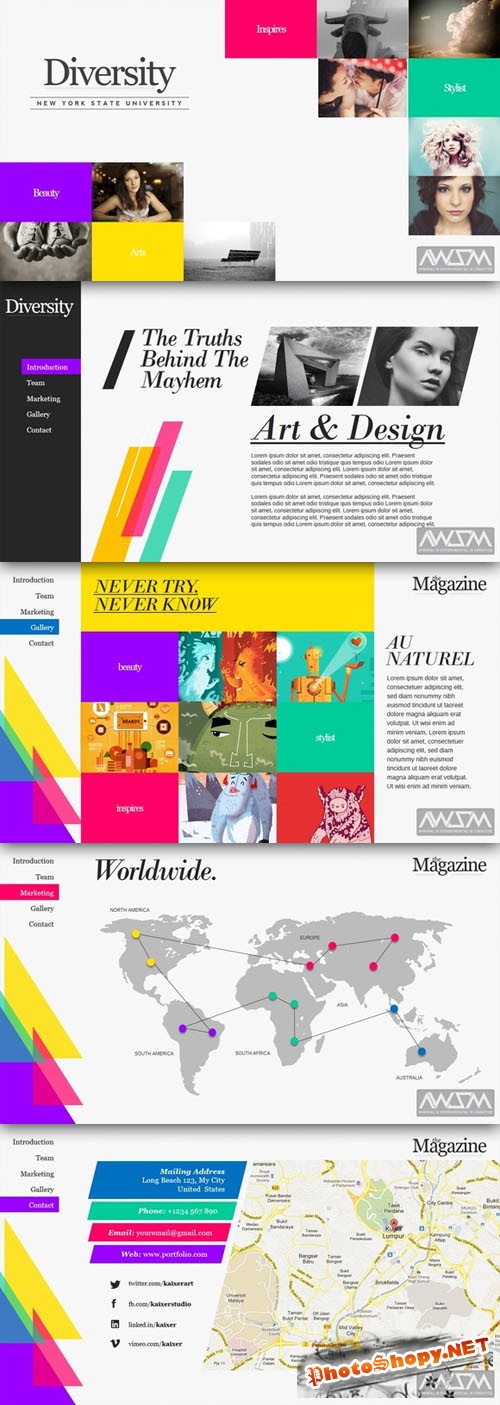 CreativeMarket - Diversity Magazine PowerPoint