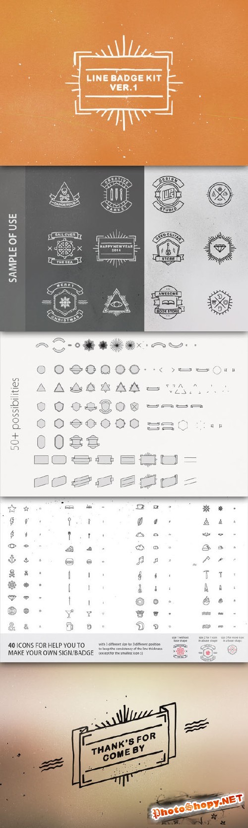 CreativeMarket - Line Badge Kit ver. 1