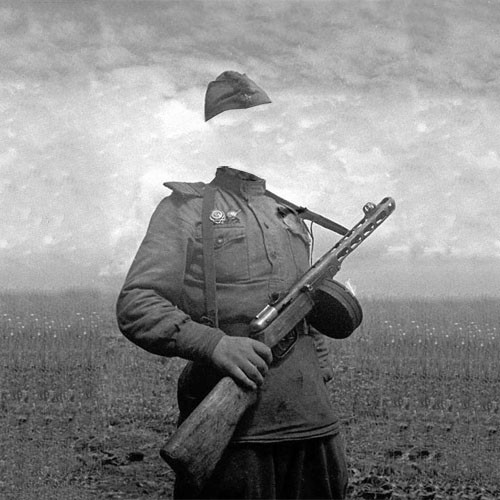 Шаблон для Photoshop - Солдат с оружием СССР
