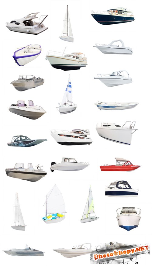 Яхты, лодки и катера - клипарт