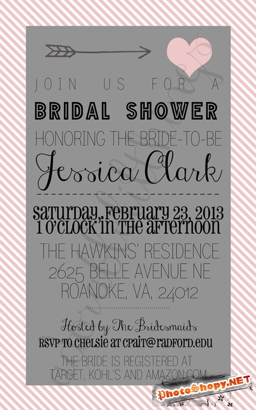 CreativeMarket - Cupid Bridal Shower Invitation