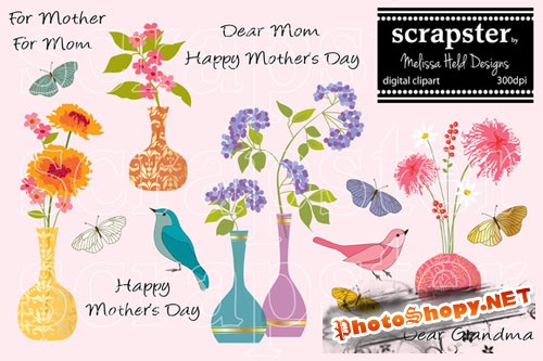 CreativeMarket - Mother's Day Card Clipart