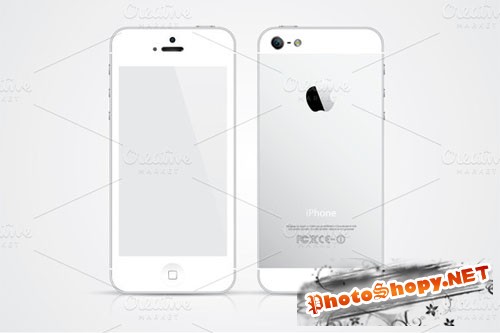 CreativeMarket - White iPhone 5 vector illustration