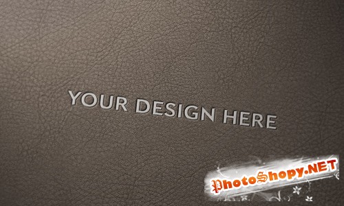 Logo Mock up with Leather Background PSD