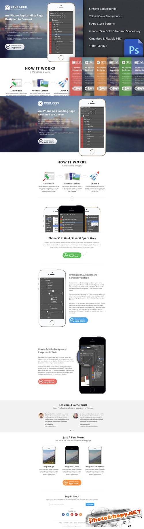CreativeMarket - iPhone App Landing Page (PSD)