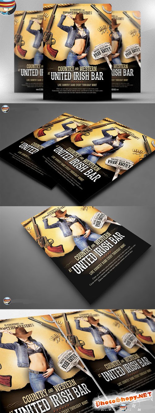 CreativeMarket - Country and Western Flyer Template