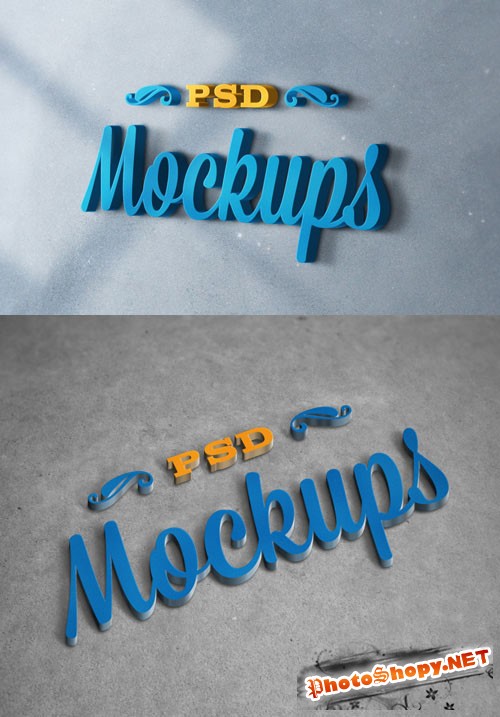 3D Logo Mock-ups - PSD Templates