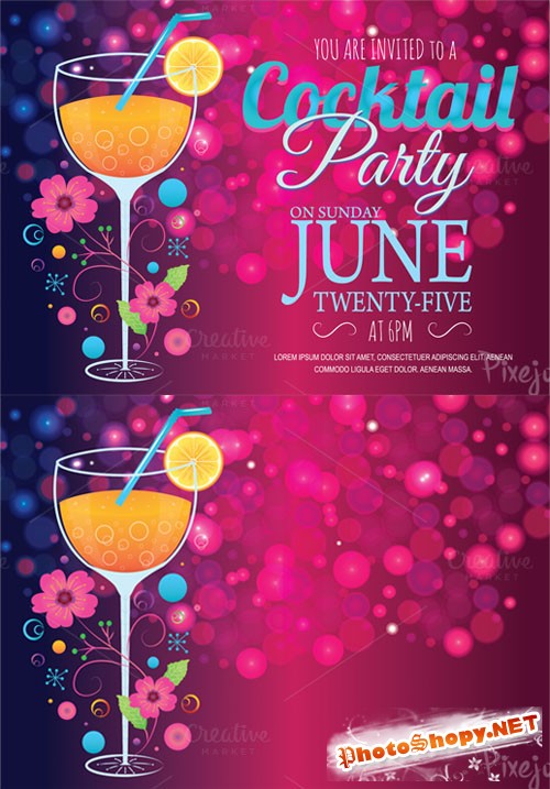 CreativeMarket - Cocktail Party Invitation Card