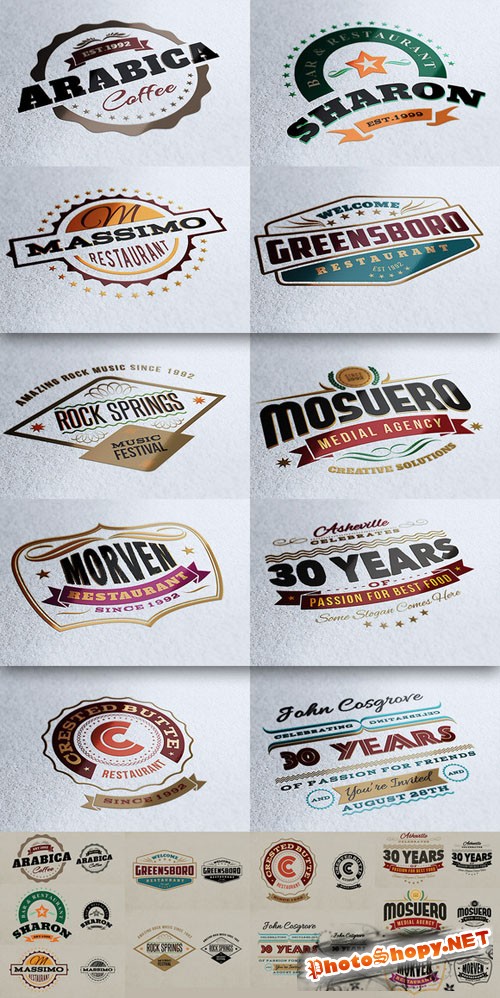 CreativeMarket - 10 Retro Signs or Banners