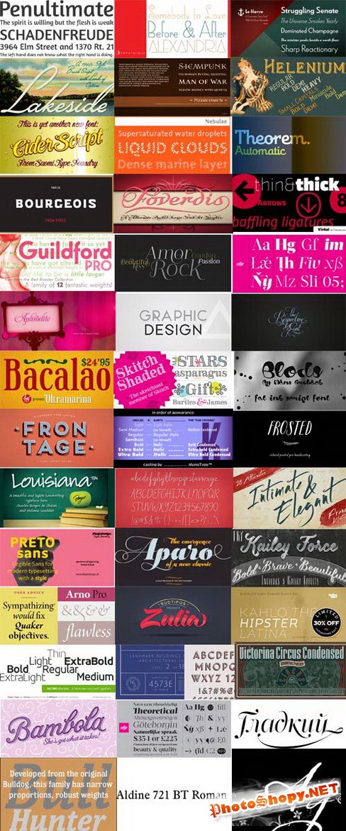 189 Commercial Fonts Collection