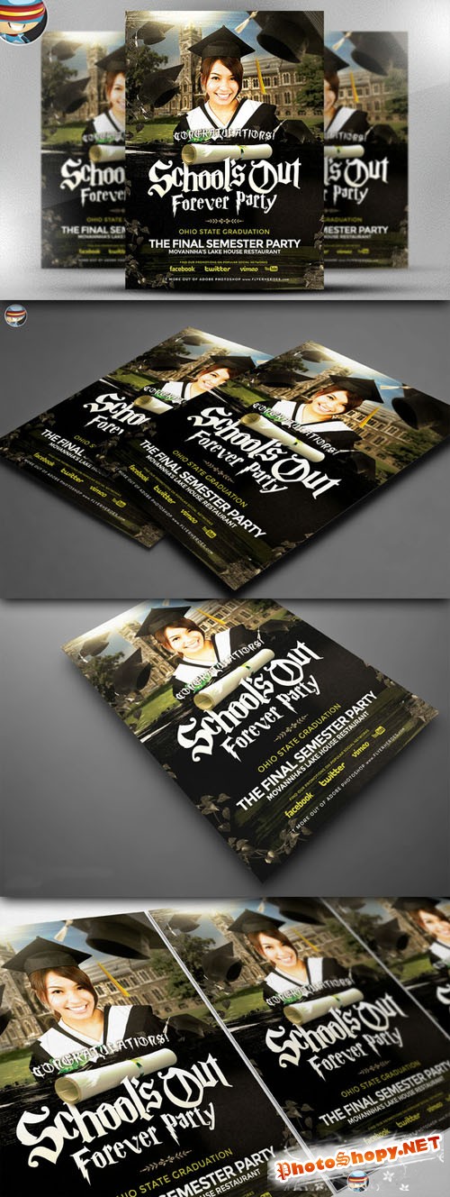 CreativeMarket - School's Out Forever Flyer Template