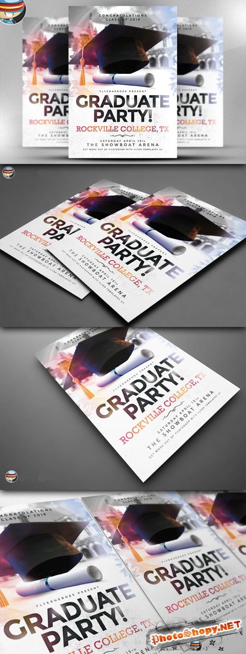 CreativeMarket - Graduate Party Flyer Template