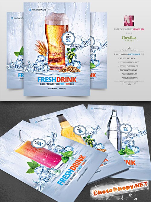 CreativeMarket - Fresh Drink Promotion Poster | Flyer