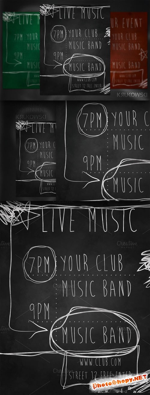 CreativeMarket - Live Music Chalk Flyer